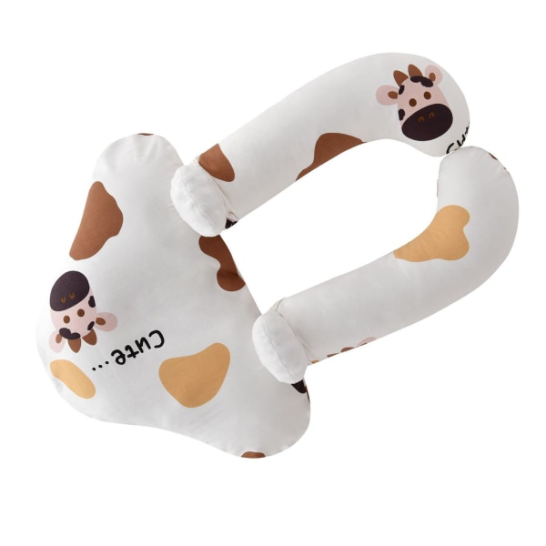 Baby tyyny pään muotoiluun Pehmeä puuvilla Prevent Stle Monitoiminen baby päätyyny nukkuvan lehmän tyynylle ja käsivarrelle