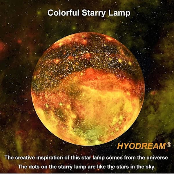 3D-printed Moon Lamp, USB Charging 5.9 Inch 16 Color Moon Light with Remote & Touch & Slap Control