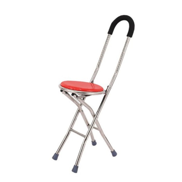 Walking Stick Chair Combo Höjdjustera Rostfritt stål fällbar käppsäte för utomhusresor