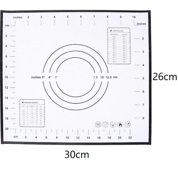 Silikonfiberglass Bakeplate Kakebakevare Liner Pad Matte Rulledeig Matte Bake Pastry Verktøy Black 30x40cm