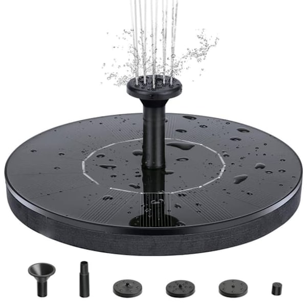 2-pack Solcellsdriven fontän 16 cm - Solcellsfontän/Vattenfontän - pa