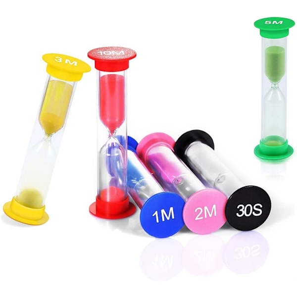 6 Dele Timeglas Timer, Timeglas Farverige Timeglas Sæt Timeglas Timeglas 30 sekunder/1 minut/2 minutter/3 minutter/5 minutter/10 minutter til
