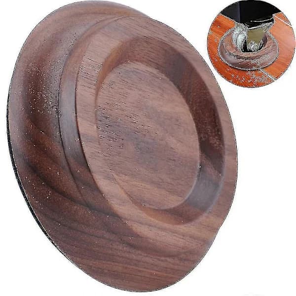 Pianohjulskydd i massivt trä, 4-pack, äkta valnötsträ, möbelbenskydd