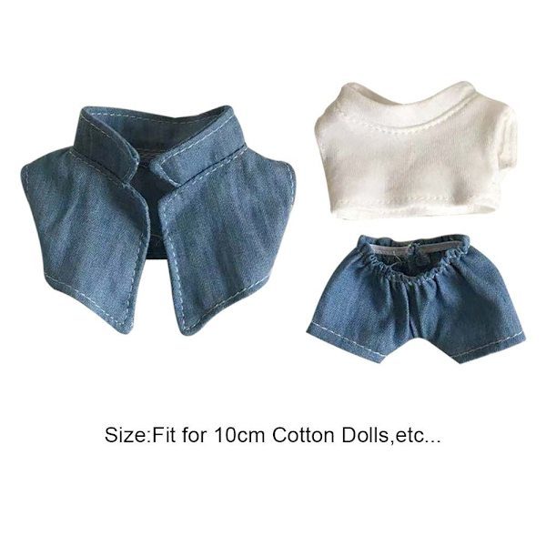 1 Set 10 cm Dockkläder Mode Bomullsjacka Jeans Kläder Kostym