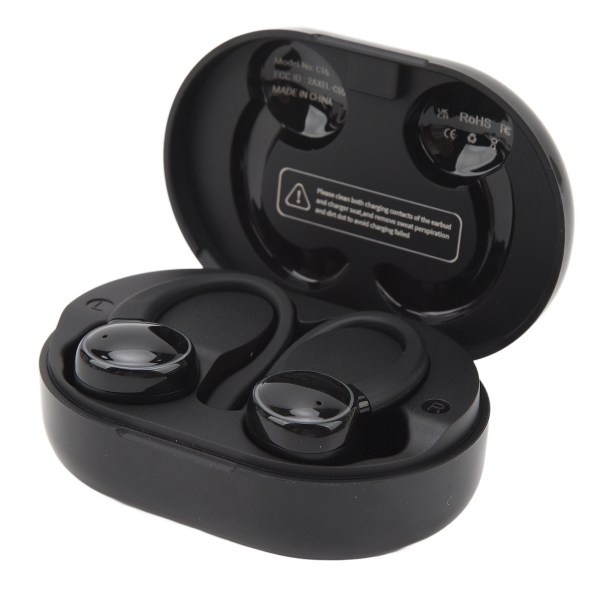 Svart støyreduksjon Bluetooth-ørepropper utendørs løpeørekrok Bluetooth-ørepropper Sports Bluetooth-øretelefoner