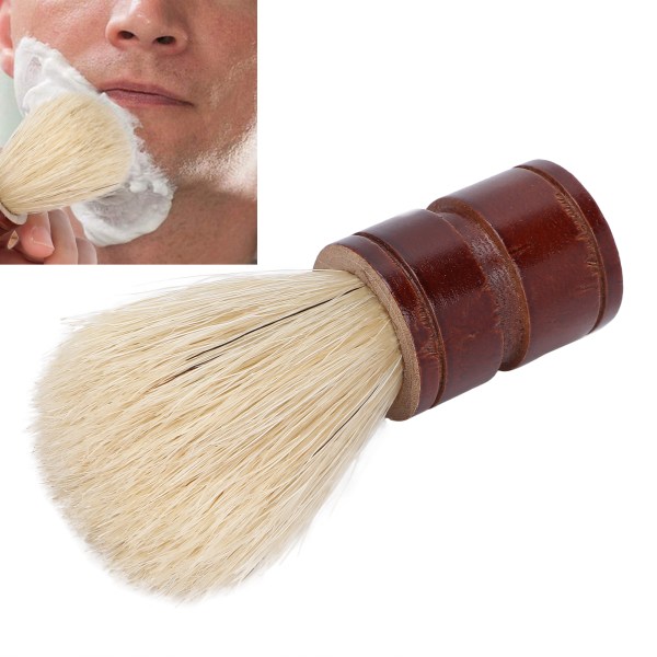 Skjeggbarberbørste Salon Barberbarbering Stylingbørste med trehåndtak for menn