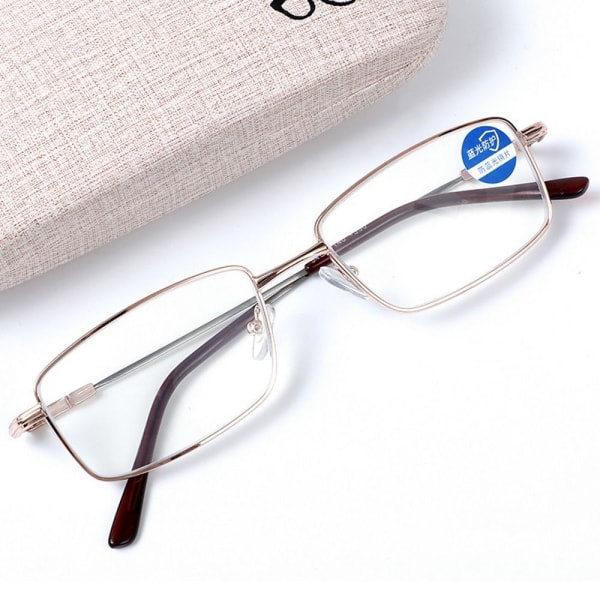 Anti-Blue Light Læsebriller Firkantede briller SORT Sort Styrke 200 Black Strength 200