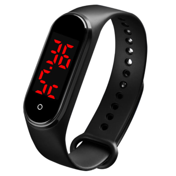 Smart Watch Armbånd Health Monitor TPE Sports Wrist Tracker sort