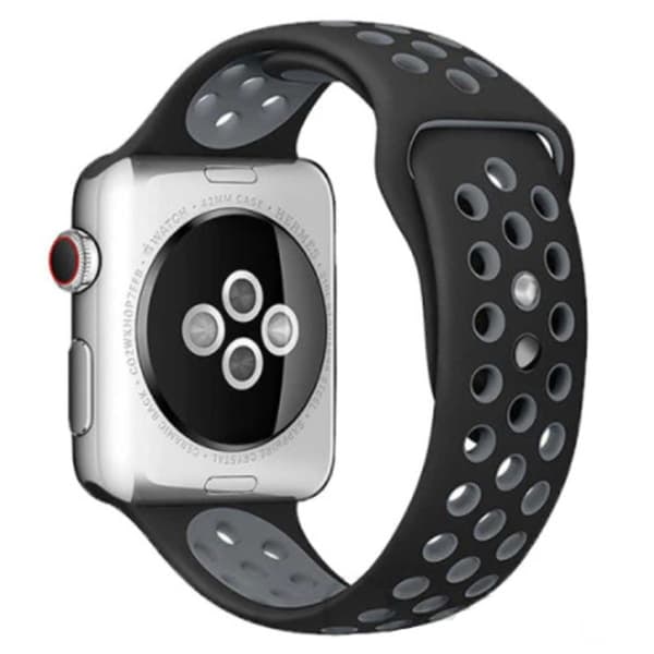 Apple Watch 38/40/41mm Armbånd Silikon Sportsarmbånd Svart Grå—pa