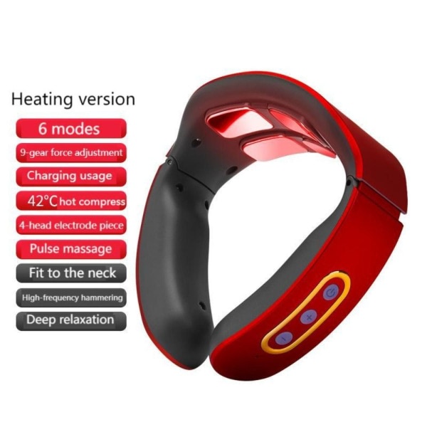 Sähköinen niskahierontalaite Kaulan rentoutumiskone PUNAINEN HEAT punainen Lämmitysversio-Lämmitysversio red Heating version-Heating version