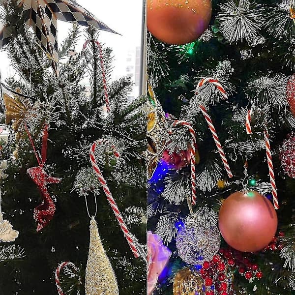 Akryl Julepynt i Form av Sukkerstenger (30 stykker)