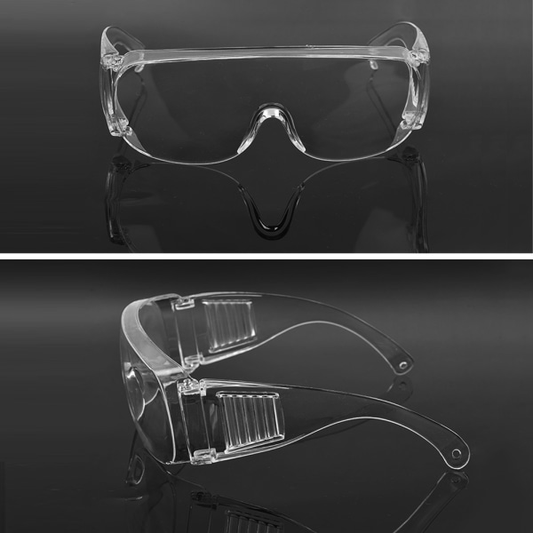2 stk gennemsigtige støvtætte sandtætte briller. Arbejdsbeskyttelsesbriller til spytstop
