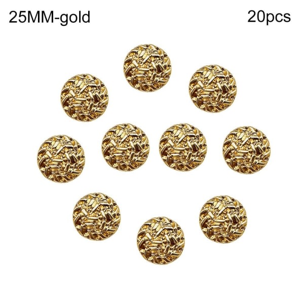 10 st metallknappar skjortknappar GULD 25MM20PCS 20PCS guld 25MM20pcs-20pcs