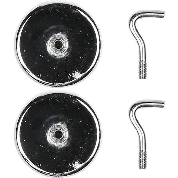 2-pak - Magnet med krog / Magnetkrog - 12 kg Sort