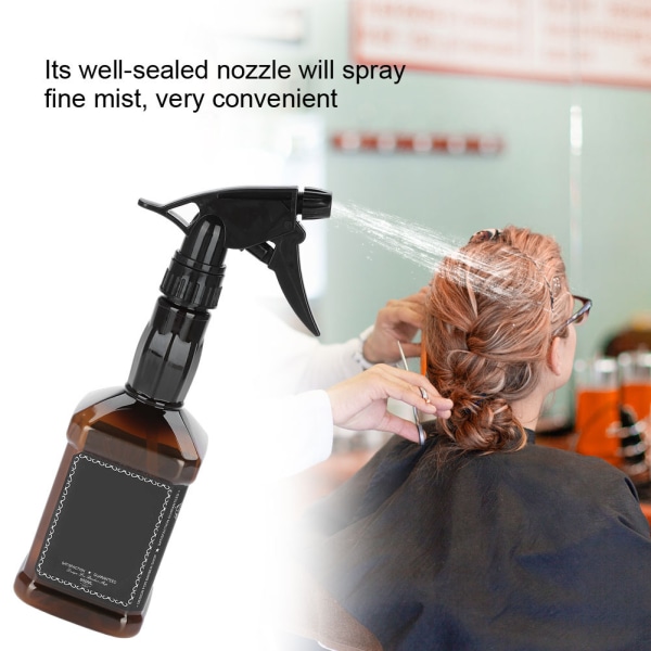 650 ml Frisörsprayflaska Salon Barber Hair Tool Påfyllningsbar vattensprutflaska Brun
