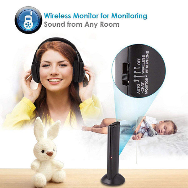 Hodemmontert trådløst radioheadset fem-i-ett TV TV datamaskin trådløst headset 1 stk.