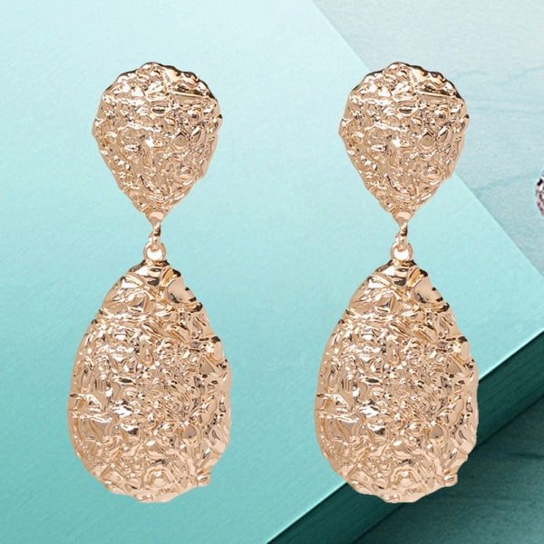 Ny utsökt personlighet Kvinnor Flickor Geometri Ovala örhängen Smycken Present(Guld)