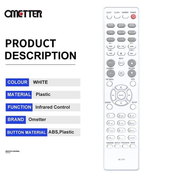 Fjernbetjening til Denon Prime Dele RC-1174 RCD-N8 RC-1199 RCD-N9 RC-1154 RCD-N7 Netværkslyd CD-modtager