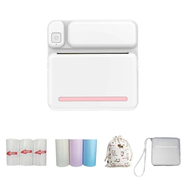 Termisk Bærbar Bluetooth-printer 57mm Mini Trådløs POS Termisk Billedfotoprinter Til Android IOS Mobiltelefon Pink