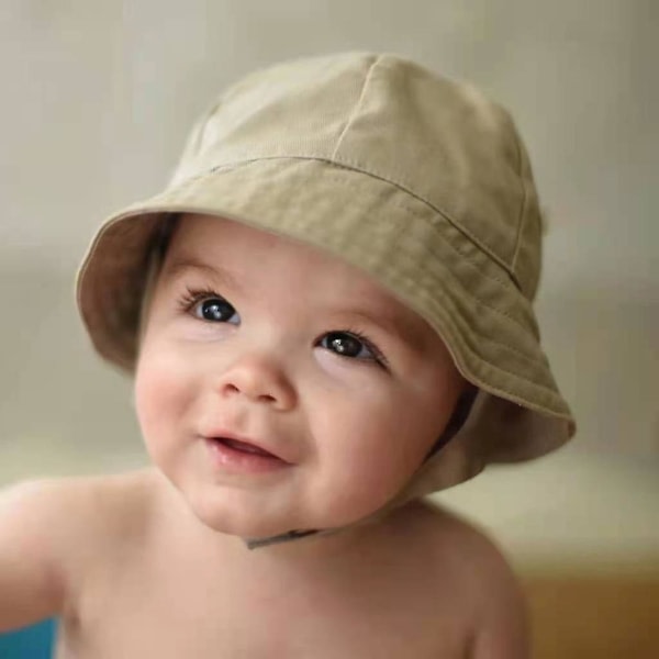 Unisex Småbarn Pojkar Flickor Bucket Hat Baby Summer For Sol Hat Barn Panama Ha White S