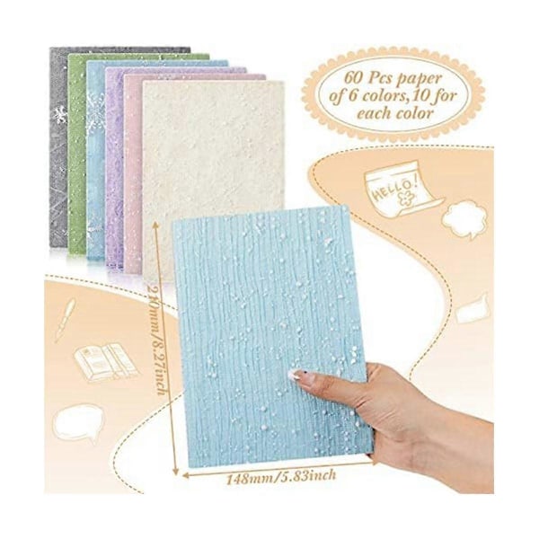 60 ark Scrapbooking-papper A5 Papper Scrapbooking-papper Präglat papper för Scrapbooking Journalföring.pa