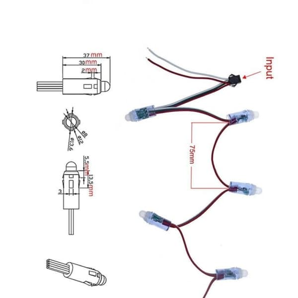 LED-modul lys sløyfe lamper GUL Gul（PA）