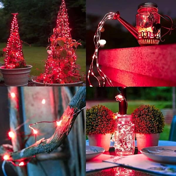 2-pakning Halloween-solcellelamper for utendørs bruk, egnet for utendørs bruk, 12 meter 100-LED solcellevanntette lysslynger, kobbertråd, 8 moduser