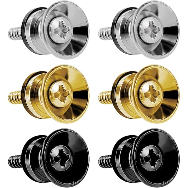 6 Delars Gitarrbandslås Gitarrband Knapplås Pins, Halkfria Gitarrbandslås Delar Tillbehör Gitarrbas Ukulele Musikdelar