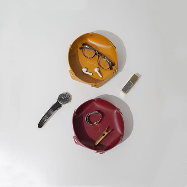 Oppbevaringsboks for skrivebord, gul L yellow