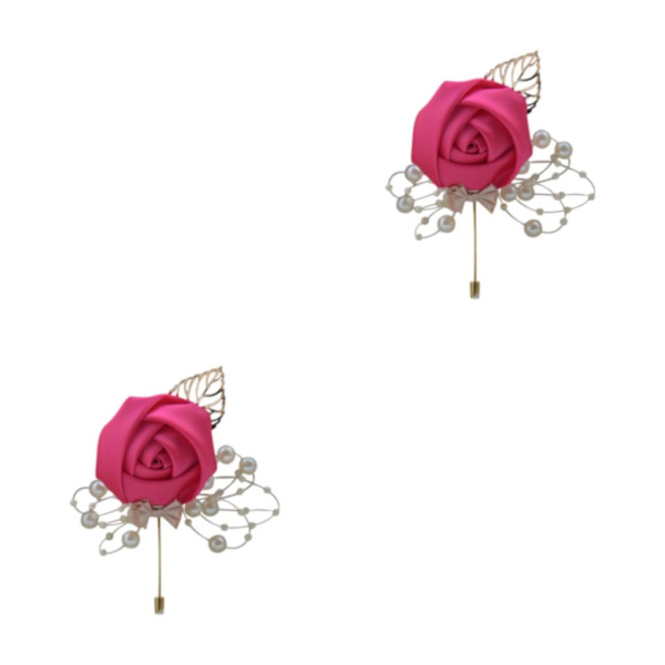 1/2/3/5 Lyxiga bröllopsbroschnålar Chic och eleganta tillbehör Roseröd Rose Red 2Set