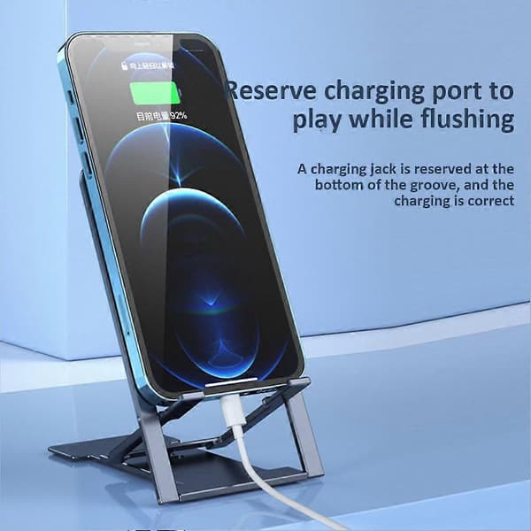 Bordsställ för mobiltelefon Multi-vinkel Fällbart Mini Telefonhållare Ihåligt Plast Tabletställ För IPhone IPad Gray
