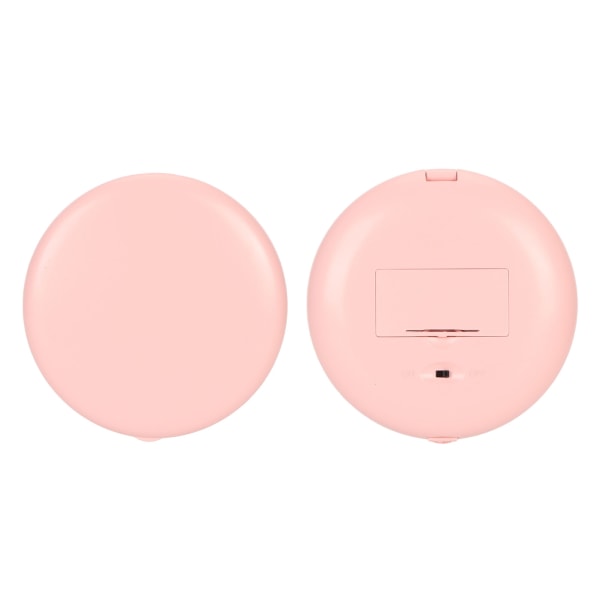 3,5 tommers LED-sminkespeil bærbart 1X 2X forstørrelse 6500K sammenleggbart håndholdt dobbeltsidig opplyst speil for reise rosa