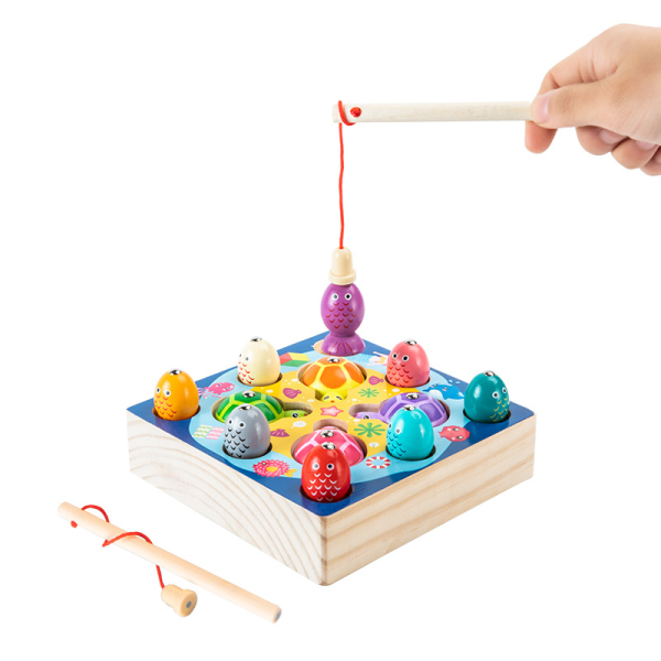 Leksak for flicka Pojke 2 3 4 år gammel, magnetisk fiskespel Montessorispel 2-4 år gamle træleksaker for barn Present til flicka Pojke 2-4 år pussel