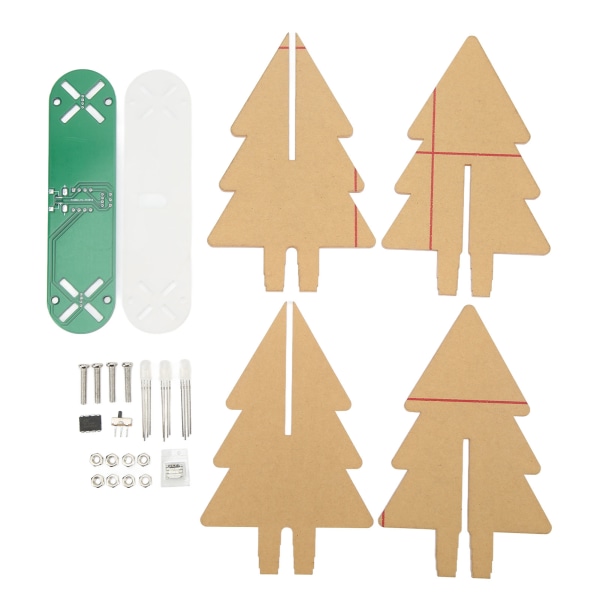 LED Xmas Tree Circuit Kits Frostet Akryl Fargerik 3D elektronisk Xmas Tree DIY Kit for juledekor Grønn