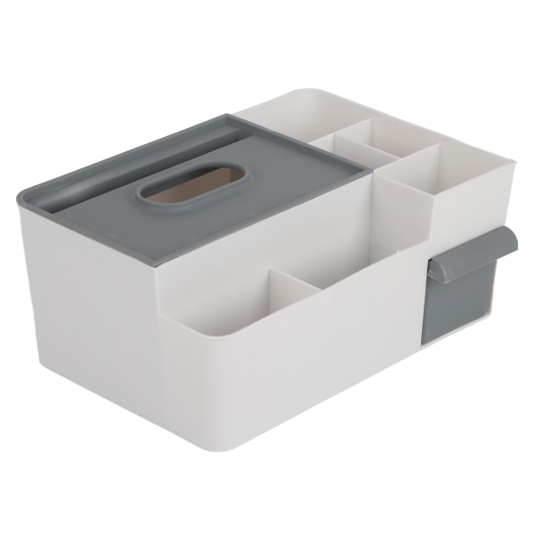 Tissue Box Holder Multifunktionel Kreativitet Tissue Box Cover Sofabord Papir Fjernbetjening Opbevaringsboks til hjemmet Lysegrå med mørkegrå