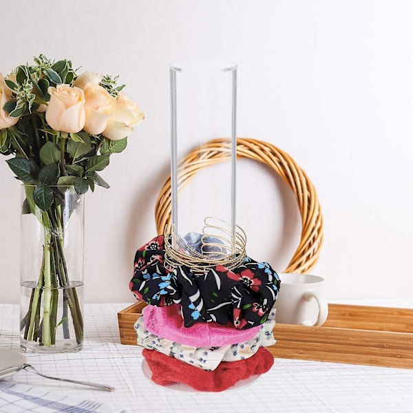 Akryyli Scrunchie-teline Näkyvä Teline Läpinäkyvä Scrunchie-näyttöjärjestäjä Hiustarvikkeet Korut Rannekkeet Näyttöteline
