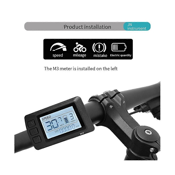 Ebike Display OMT-M3 Display SM Stik Intelligent LCD Elektrisk Cykel Display Cykeltilbehør.pa