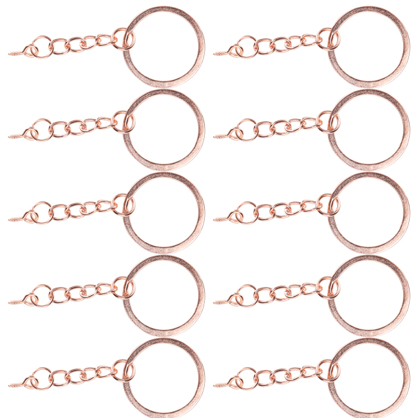 10 st Dekorationsnyckelring Nyckelringsdelar med skruvögla stiftkoppling DIY-tillbehörRose Gold 28mm / 1.1in