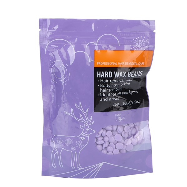 Hard Wax Bean Pearly Luster Hårfjerning Voksperle for ansikt Bikini Ben Underarm 3,5 oz Taro Purple
