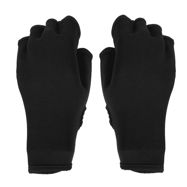 1 par akvatiske handsker Skridsikre åndbare fleksible håndsvømmetræningshandsker til mænd Kvinder Voksne Børn Sort 240x210mm / 9,45x8,27in