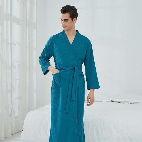 Unisex badekåbe letvægts lårlængde spa-kåbe til mænd Kvinder Hjemmeservice Hotel Spruce Green M (40-50 kg)