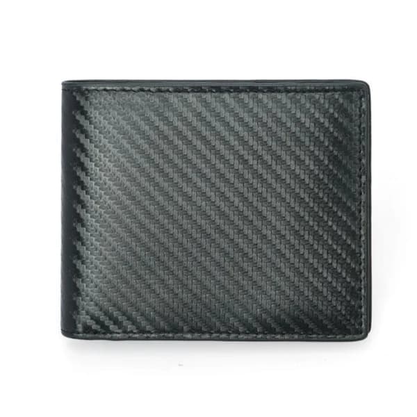RFID kolfiberplånbok i äkta läder svart one size