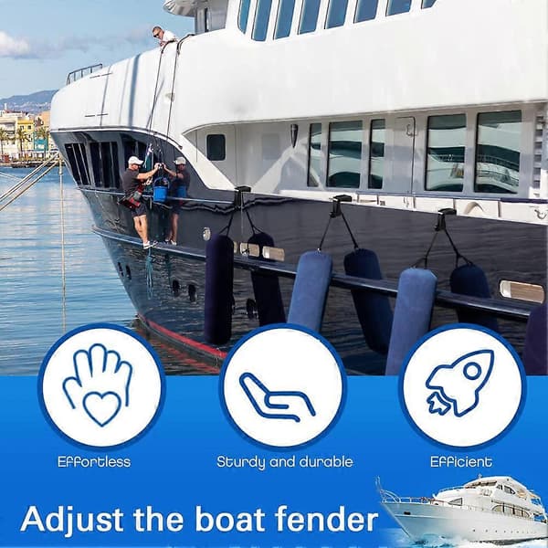 Bådfendere, Bådfendere til Docking, Bådfendere til Firkantede Rækværksstænger, 8 stk. Sort