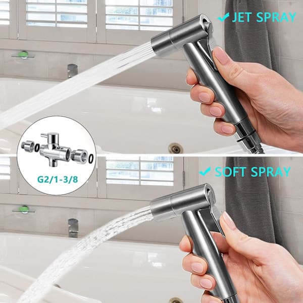Handhållen bidédusch, spraykit i borstad nickel, rostfritt stål