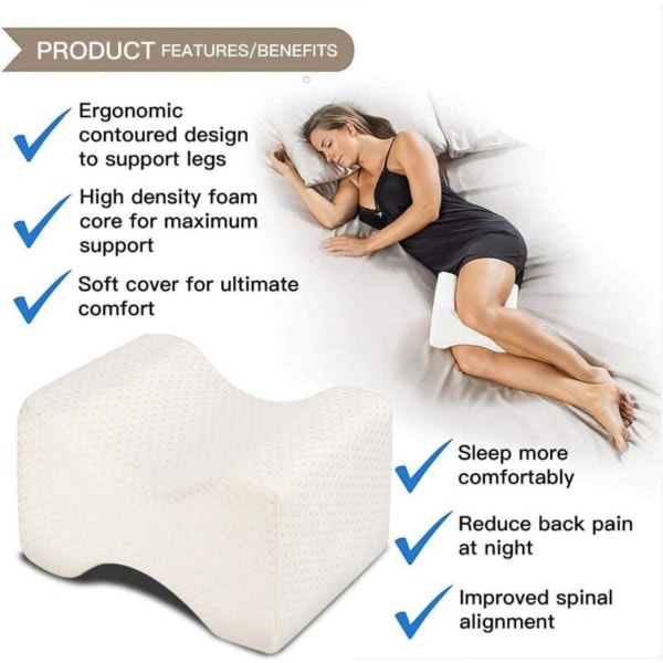Ortopedisk knäkudde, ortopedisk benkudde med memory foam för sidosovare, Relax knä ortopedisk kudde Idealiskt val för sidosömn.pa