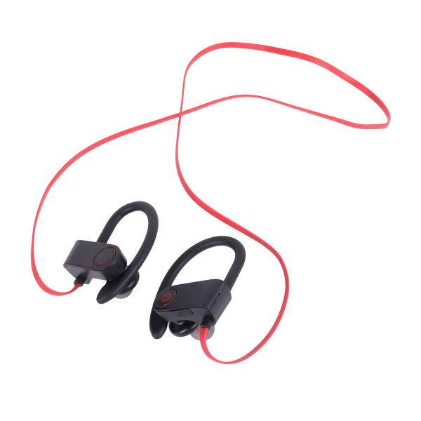 Bluetooth 5.0 Sportshodetelefoner Multifunksjonsstøyreduksjon HiFi Stereolyd Trådløse løpehodetelefoner Rød