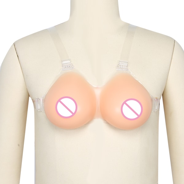 Silikonbrystform gjennomsiktig skulderrem Pastetype Kunstige falske bryster for mastektomi Crossdresser1200g