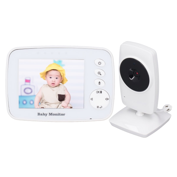 Babymonitor med kameralyd Trådløs fjernkontroll High Definition Monitoring Motion Sound Detection Hjemmemonitor 100?240V EU-plugg