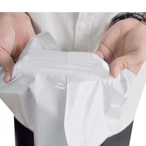 Ekspresspakkepose Vanntett fortykket PE Courier Klær Oppbevaringspakning Pose Hvit 11dmm