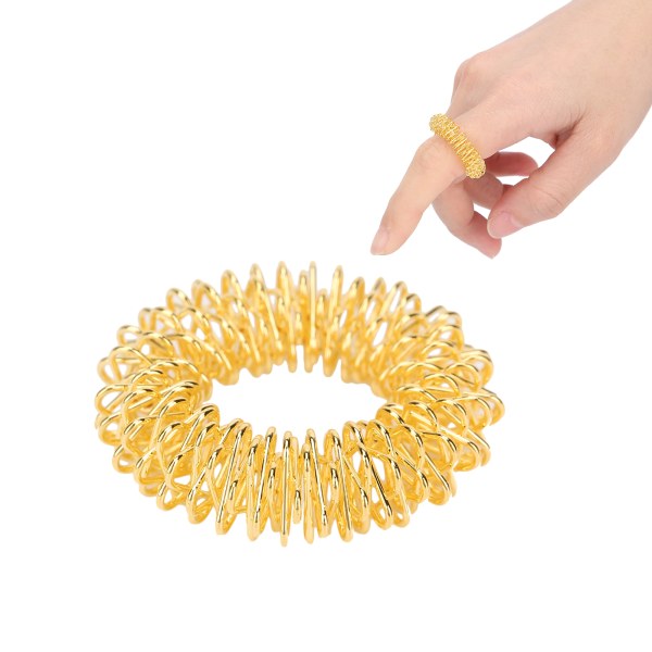 Spiky Sensoriske Fingerringe Fingre Massage Stresslindrende Smerteterapi Ringe til børn Voksne Guld